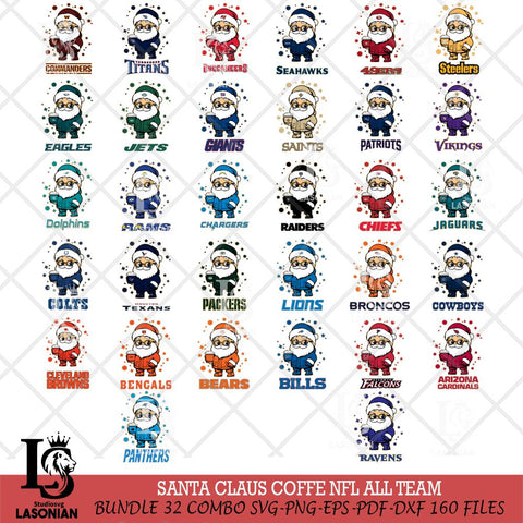 Santa Claus Coffe NFL Svg Eps Dxf Png File,NFL Svg Files,Digital Download,Sublimation,Instant Download
