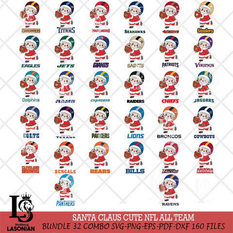 Santa Claus Cute NFL Svg Eps Dxf Png File,NFL Svg Files,Digital Download,Sublimation,Instant Download