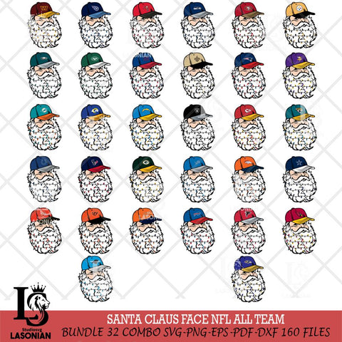Santa Claus Face NFL Svg Eps Dxf Png File,NFL Svg Files,Digital Download,Sublimation,Instant Download