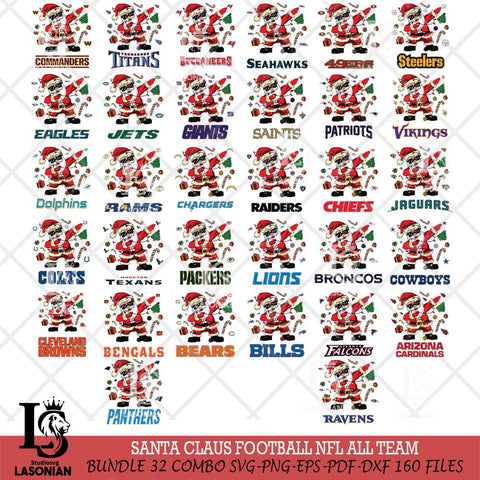 Santa Claus Football NFL Svg Eps Dxf Png File,NFL Svg Files,Digital Download,Sublimation,Instant Download