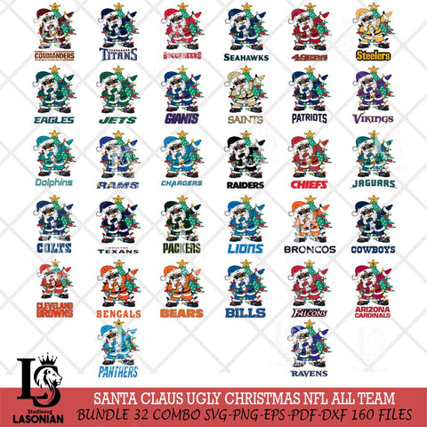 Santa Claus Ugly Christmas NFL Svg Eps Dxf Png File,NFL Svg Files,Digital Download,Sublimation,Instant Download