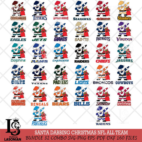 Santa Dabbing Christmas NFL Svg Eps Dxf Png File,NFL Svg Files,Digital Download,Sublimation,Instant Download