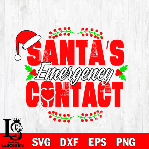 Santa’s Emergency Contact SVG DXF EPS PNG FILE, Disney svg ,Christmas Digital Download,Instant Download, Silhouette