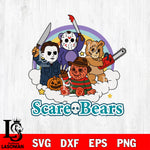 Scare Bears Horror Killers SVG DXF EPS PNG FILE, Halloween File Cut, Digital Download,Instant Download, Silhouette,Horror Cricut