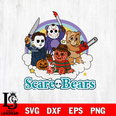 Scare Bears Horror Killers SVG DXF EPS PNG FILE, Halloween File Cut, Digital Download,Instant Download, Silhouette,Horror Cricut