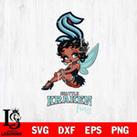 Seattle Kraken Beauty Black Fairy Betty Boop, Svg Eps Dxf Png File, Digital Download
