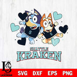 Seattle Kraken Bluey & Bingo 10 Svg Eps Dxf Png File, NHL svg, Digital Download, Instant Download