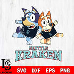 Seattle Kraken Bluey & Bingo 13 Svg Eps Dxf Png File, NHL svg, Digital Download, Instant Download