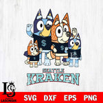 Seattle Kraken Bluey & Bingo 14 Svg Eps Dxf Png File, NHL svg, Digital Download, Instant Download