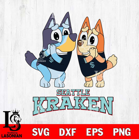 Seattle Kraken Bluey & Bingo 15 Svg Eps Dxf Png File, NHL svg, Digital Download, Instant Download
