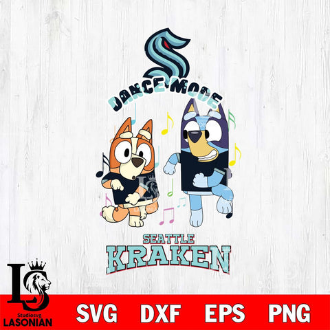 Seattle Kraken Bluey Bingo Svg Eps Dxf Png File, NHL svg, Digital Download, Instant Download