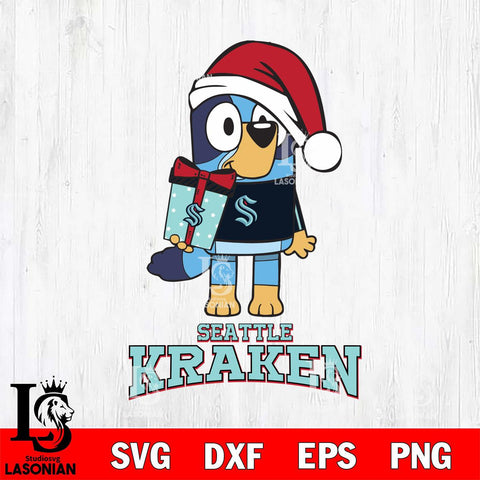 Seattle Kraken Bluey Christmas Svg Eps Dxf Png File, Digital Download
