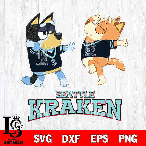 Seattle Kraken Bluey Dance Svg Eps Dxf Png File, Digital Download, Instant Download