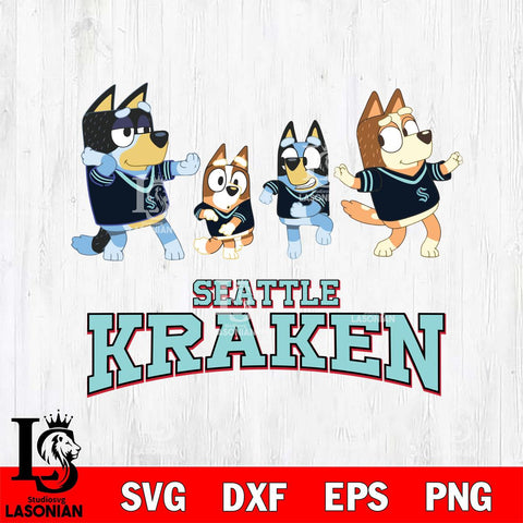Seattle Kraken Bluey Dance Mode Squats Svg Eps Dxf Png File, Digital Download, Instant Download