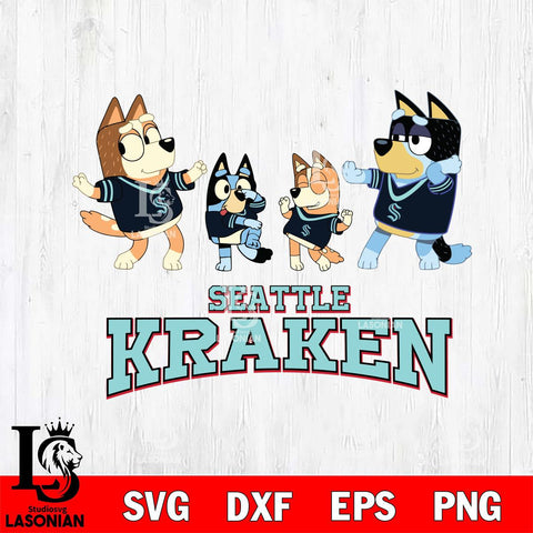 Seattle Kraken Bluey Dance Squats Svg Eps Dxf Png File, Digital Download, Instant Download