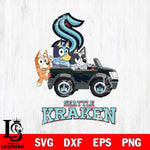 Seattle Kraken Bluey friends Svg Eps Dxf Png File, NHL svg, Digital Download, Instant Download