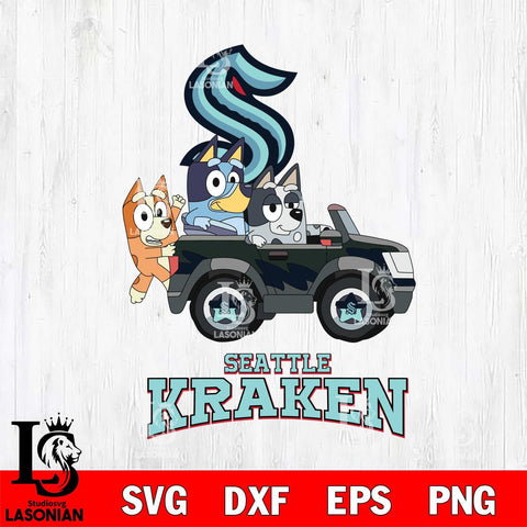 Seattle Kraken Bluey friends Svg Eps Dxf Png File, NHL svg, Digital Download, Instant Download
