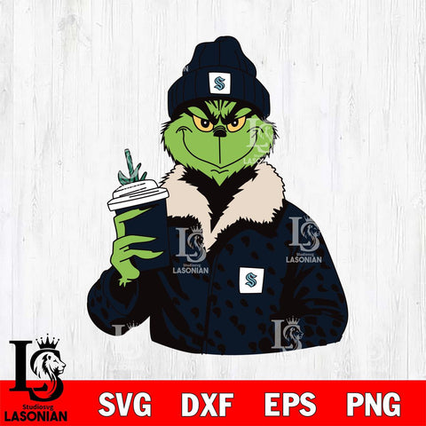 Seattle Kraken Boujee Grinch 12 Svg Eps Dxf Png File, Digital Download, Instant Download