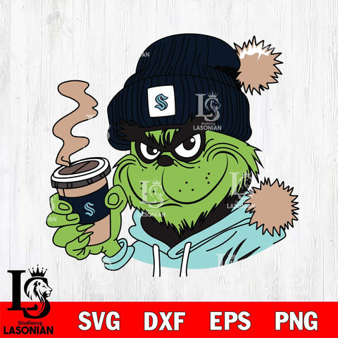 Seattle Kraken Boujee Grinch 4 Svg Eps Dxf Png File, Digital Download, Instant Download