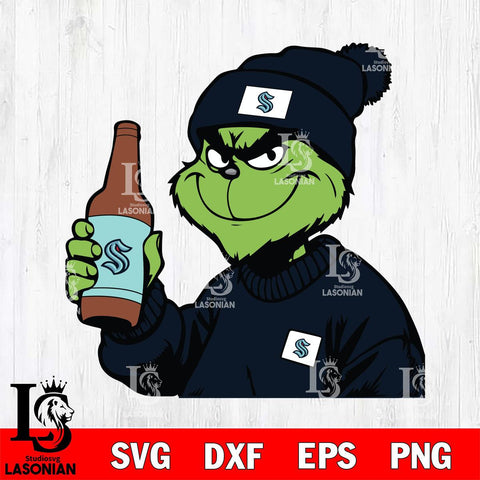 Seattle Kraken Boujee Grinch 5 Svg Eps Dxf Png File, Digital Download, Instant Download