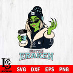 Seattle Kraken Boujee Grinch Girls Christmas Cut Files, Cricut,Christmas Svg Dxf Eps Png file , Digital Download