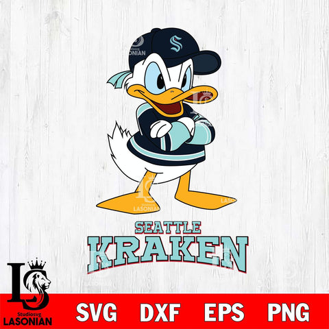 Seattle Kraken Donald Duck NHL Hockey SVG DXF EPS PNG FILE,NHL File Cut,Disney Digital Download,Instant Download, Silhouette