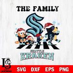 Seattle Kraken Family Bluey Christmas Svg Eps Dxf Png File, Digital Download
