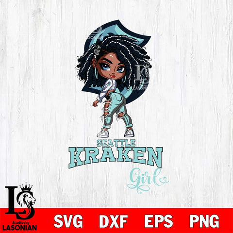 Seattle Kraken Fan Girl Svg Eps Dxf Png File, Digital Download, Instant Download