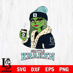 Seattle Kraken Girls Grinch Bougie Svg Eps Dxf Png File, Digital Download, Instant Download