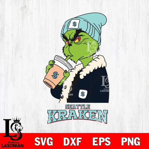Seattle Kraken Grinch Bougie Football Svg Eps Dxf Png File, Digital Download, Instant Download