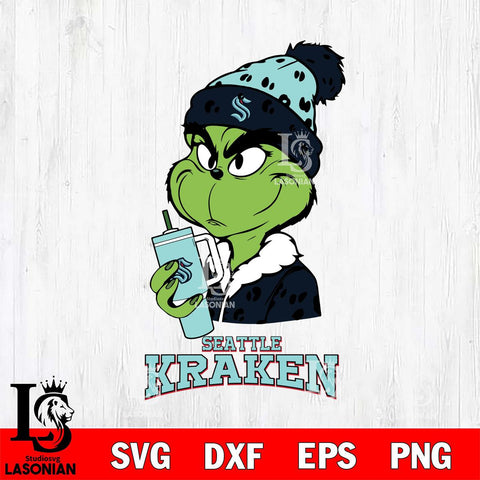 Seattle Kraken Grinch Bougie Leopard Svg Eps Dxf Png File, Digital Download, Instant Download