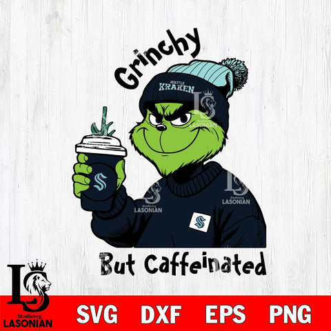 Seattle Kraken Grinchy But Caffeinated Svg Eps Dxf Png File, Digital Download, Instant Download