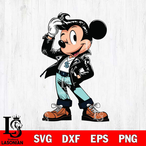 Seattle Kraken Handsome Mickey Mouse Svg Eps Dxf Png File, Digital Download, Instant Download
