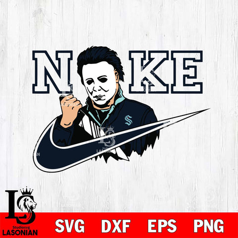 Seattle Kraken Michael Myers Nike Svg Eps Dxf Png File, Digital Download, Instant Download