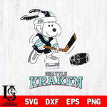 Seattle Kraken Snoopy Hockey Svg Eps Dxf Png File, Digital Download , Instant Download, Svg Files