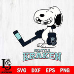 Seattle Kraken Snoopy NHL Hockey SVG DXF EPS PNG FILE,NHL File Cut,Disney Digital Download,Instant Download, Silhouette