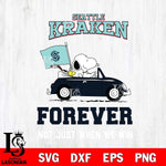 Seattle Kraken Snoopy and Charlie Brown Car Svg Eps Dxf Png File, Digital Download , Instant Download, Svg Files