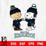 Seattle Kraken Snoopy and Charlie Brown Hockey Sport Svg Eps Dxf Png File, Digital Download , Instant Download, Svg Files