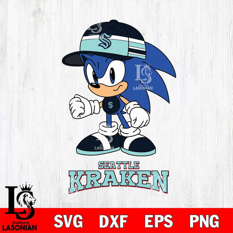 Seattle Kraken Sonic NHL Hockey SVG DXF EPS PNG FILE,NHL File Cut,Disney Digital Download,Instant Download, Silhouette