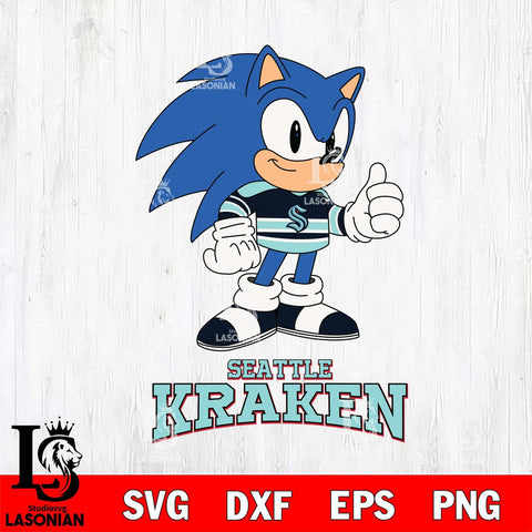 Seattle Kraken Sonic like NHL Hockey SVG DXF EPS PNG FILE,NHL File Cut,Disney Digital Download,Instant Download, Silhouette