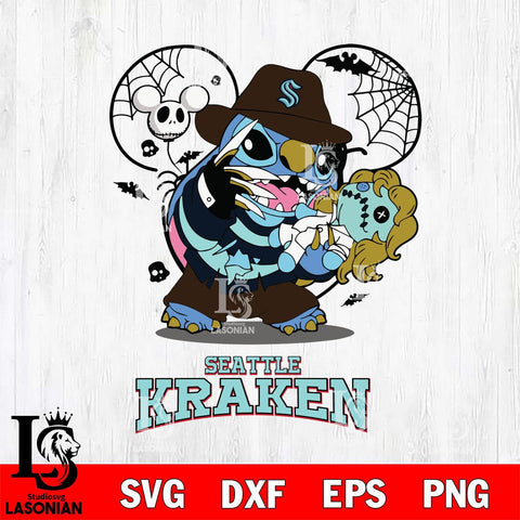 Seattle Kraken Stitch Freddy Krueger Halloween Svg Eps Dxf Png File, Digital Download, Instant Download
