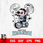 Seattle Kraken Stitch Jigsaws Halloween Svg Eps Dxf Png File, Digital Download, Instant Download