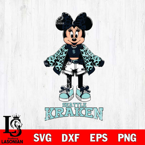 Seattle Kraken Style Minnie Disney Svg Eps Dxf Png File, Digital Download, Instant Download