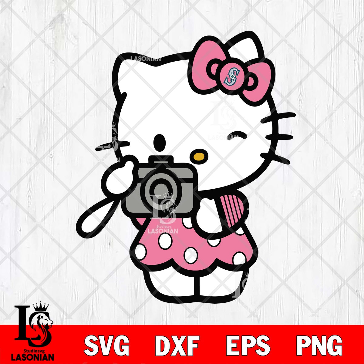 Seattle Mariners Hello Kitty MLB Pink Photographe SVG file , Hello Kit ...
