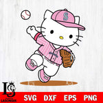 Seattle Mariners Hello Kitty pink Throws the baseball SVG DXF EPS PNG FILE, MLB File Cut,Hello Kitty Digital Download,Instant Download, Silhouette