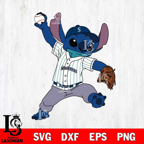 Seattle Mariners Stitch throws ball SVG DXF EPS PNG FILE, MLB File Cut, Digital Download,Instant Download, Silhouette, Stitch Cricut