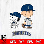 Seattle Mariners snoopy and charlie brown sport Svg Eps Dxf Png File, MLB File Cut,Digital Download,Instant Download,MLB Svg Files