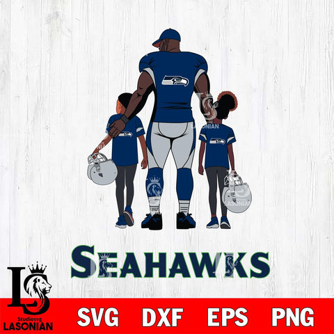 Seattle Seahawks 3 Father and son Rugby SVG DXF EPS PNG FILE,NFL SVG, Father day Digital Download,Instant Download, Silhouette