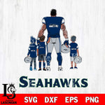 Seattle Seahawks 4 Father and son Rugby SVG DXF EPS PNG FILE,NFL SVG, Father day Digital Download,Instant Download, Silhouette