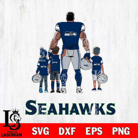 Seattle Seahawks 4 Father and son Rugby SVG DXF EPS PNG FILE,NFL SVG, Father day Digital Download,Instant Download, Silhouette